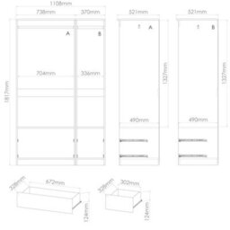 Hampshire Triple 4 Drawer Mirror Wardrobe In Bardolino Oak (Ready Assembled) - thumbnail 6