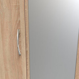Hampshire Triple 4 Drawer Mirror Wardrobe In Bardolino Oak (Ready Assembled) - thumbnail 4