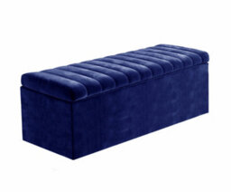Safar 3Ft Ottoman Storage Box - Sapphire Blue Plush Velvet - thumbnail 4