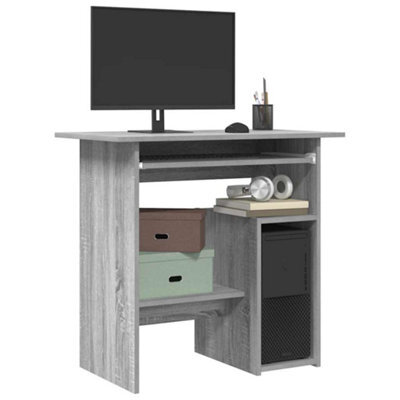 Vidaxl Desk Grey Sonoma 80X45X74 Cm Engineered Wood Desks - image 1