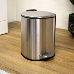 Showerdrape Capri Satin Chrome  3L Bathroom Bin & Toilet Brush Set - thumbnail 2