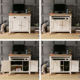 The Furniture Market Cheshire Cream Painted Hideaway Computer Desk - thumbnail 4