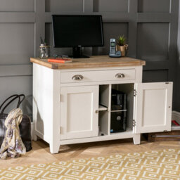 The Furniture Market Cheshire Cream Painted Hideaway Computer Desk - thumbnail 3