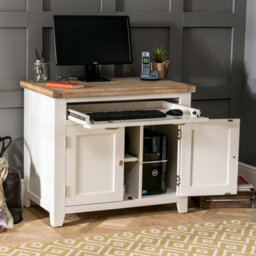 The Furniture Market Cheshire Cream Painted Hideaway Computer Desk