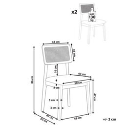 Beliani Set Of 2 Dining Chairs Embar Wood Brown - thumbnail 3