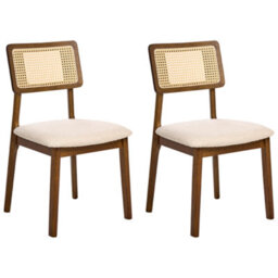 Beliani Set Of 2 Dining Chairs Embar Wood Brown - thumbnail 4