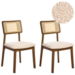 Beliani Set Of 2 Dining Chairs Embar Wood Brown - thumbnail 1