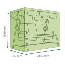 Netagon Garden Water Resistant Outdoor 3 Seater Swing Bench Seat Chair Cover In Green - thumbnail 2