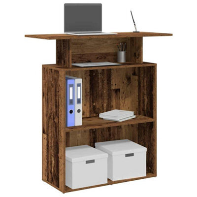 Berkfield Reception Desk Old Wood 100X40X104 Cm Engineered Wood - image 1