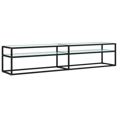 Berkfield Sturdy Tv Cabinet White Marble 200X40X40.5 Cm Tempered Glass - image 1