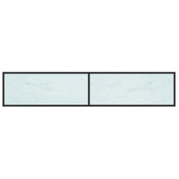 Berkfield Sturdy Tv Cabinet White Marble 200X40X40.5 Cm Tempered Glass - thumbnail 5