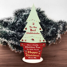 Red Ocean Christmas Best Childminder Gift Wood Christmas Tree Decoration