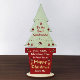 Red Ocean Christmas Best Childminder Gift Wood Christmas Tree Decoration - thumbnail 5
