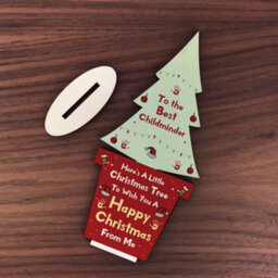 Red Ocean Christmas Best Childminder Gift Wood Christmas Tree Decoration - thumbnail 2