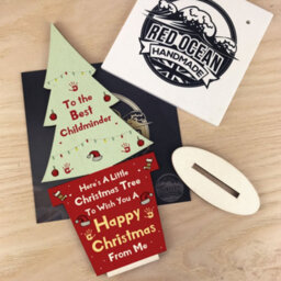 Red Ocean Christmas Best Childminder Gift Wood Christmas Tree Decoration - thumbnail 6