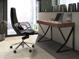 Angel Cerda Black Leatherette  Swivel Office Chair - thumbnail 6