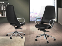 Angel Cerda Black Leatherette  Swivel Office Chair - thumbnail 3