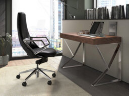 Angel Cerda Black Leatherette  Swivel Office Chair - thumbnail 4