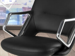 Angel Cerda Black Leatherette  Swivel Office Chair - thumbnail 5