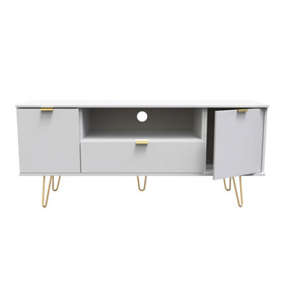 Honshu 2 Door 1 Drawer Wide Tv Unit In Grey Matt (Ready Assembled) - image 1