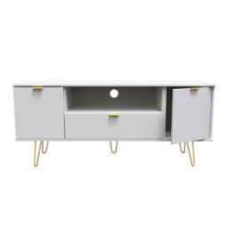 Honshu 2 Door 1 Drawer Wide Tv Unit In Grey Matt (Ready Assembled) - thumbnail 1