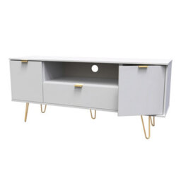 Honshu 2 Door 1 Drawer Wide Tv Unit In Grey Matt (Ready Assembled) - thumbnail 3