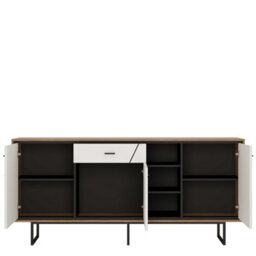 Wyld Haus Dabbleton Walnut And White 3-Door 1-Drawer Wide Sideboard - thumbnail 4