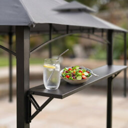 Outdoor Bbq Gazebo Grill Shelter With Ventilated Roof, Steel Frame & Side Shelves, Water & Uv-Resistant Canopy For Garden & Patio - thumbnail 2