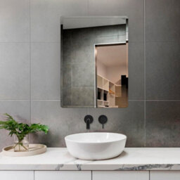 Plum&clay Bellio Rectangular Bevelled Edge Frameless Mirror (H)600mm (W)450mm - thumbnail 3