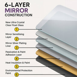 Plum&clay Bellio Rectangular Bevelled Edge Frameless Mirror (H)600mm (W)450mm - thumbnail 7