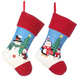 Dibor Pack Of 2 Snowmen & Penguin Children's Xmas Christmas Gift Bag Christmas Stocking For Kids - thumbnail 2