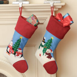 Dibor Pack Of 2 Snowmen & Penguin Children's Xmas Christmas Gift Bag Christmas Stocking For Kids - thumbnail 3