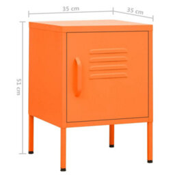 Berkfield Nightstand Orange 35X35X51 Cm Steel - thumbnail 9