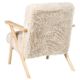 Beliani Armchair Kisa Faux Fur Light Beige - thumbnail 6