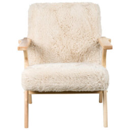 Beliani Armchair Kisa Faux Fur Light Beige - thumbnail 5