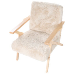 Beliani Armchair Kisa Faux Fur Light Beige - thumbnail 7