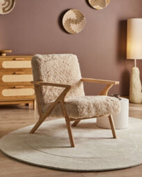 Beliani Armchair Kisa Faux Fur Light Beige - thumbnail 2