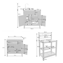 Sweeek - 6-Module Stainless Steel Outdoor Kitchen Furniture Set, Grimaud 6 Modules, Black, 52.5X80X114 Cm - thumbnail 5