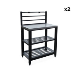Sweeek - 6-Module Stainless Steel Outdoor Kitchen Furniture Set, Grimaud 6 Modules, Black, 52.5X80X114 Cm - thumbnail 6