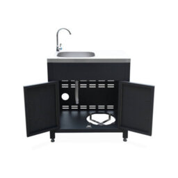 Sweeek - 6-Module Stainless Steel Outdoor Kitchen Furniture Set, Grimaud 6 Modules, Black, 52.5X80X114 Cm - thumbnail 7