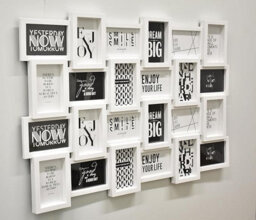 Deenz 24 Picture Multi Aperture Zig Zag Style Photo Frame For 24 Photos Holds 6X4 Home Decoration, Living Room, Bedroom Room White - thumbnail 2