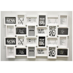 Deenz 24 Picture Multi Aperture Zig Zag Style Photo Frame For 24 Photos Holds 6X4 Home Decoration, Living Room, Bedroom Room White - thumbnail 1
