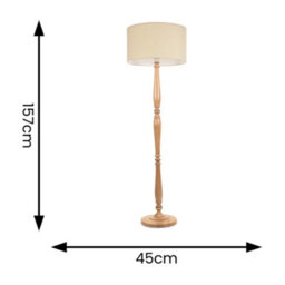 Valuelights Victoria Traditional Light Wood Candlestick Floor Lamp With Cream Shade - thumbnail 6