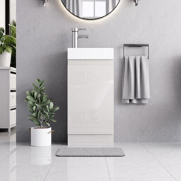 Belofay 400mm Bathroom Vanity Unit With Basin, White Ceramic Bathroom Sink With Trap And Waste, No Tap Included(Denvor White) - thumbnail 2