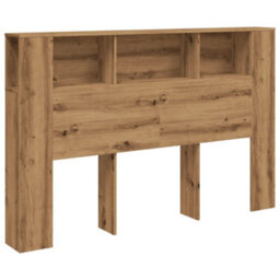 Berkfield Headboard Cabinet Artisan Oak 160X18.5X103.5 Cm Engineered Wood - thumbnail 2