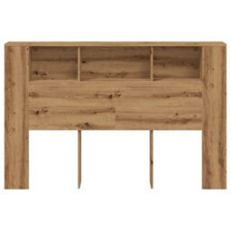 Berkfield Headboard Cabinet Artisan Oak 160X18.5X103.5 Cm Engineered Wood - thumbnail 4