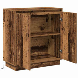 Berkfield Durable Sideboard With Led In Old Wood - 71X34.5X75 Cm Engineered Wood - thumbnail 7