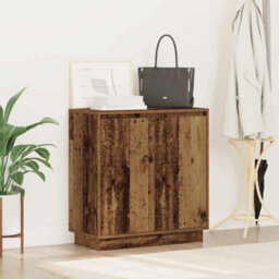 Berkfield Durable Sideboard With Led In Old Wood - 71X34.5X75 Cm Engineered Wood - thumbnail 5
