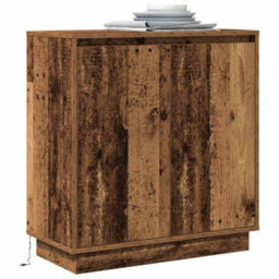 Berkfield Durable Sideboard With Led In Old Wood - 71X34.5X75 Cm Engineered Wood - thumbnail 3