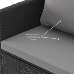 Evre Anthracite Florence Garden Rattan Furniture Dining Set 4 Piece Seat Sofa Chair Outdoor Wicker - thumbnail 6